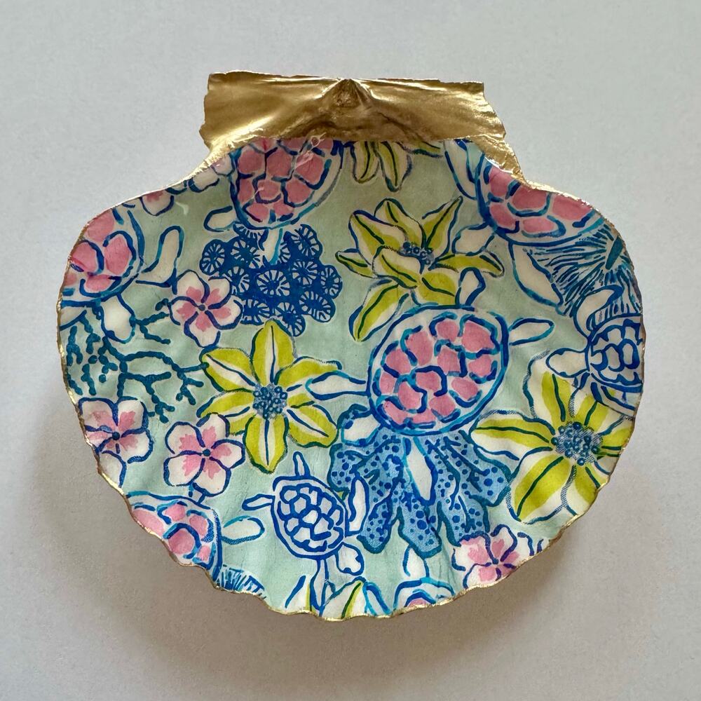 Tropical Coastal Floral Trinket Dish - Picture 6 of 7